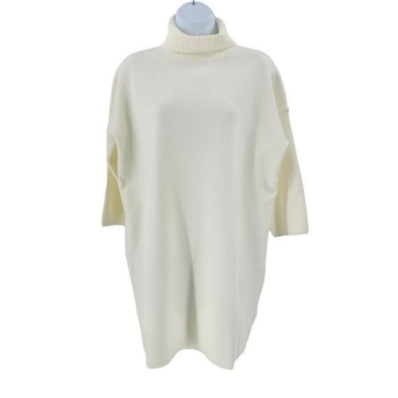 Pomander Place NEW Winter White Vivianne Turtleneck Sweater Mini Dress Size XL - Picture 4 of 11